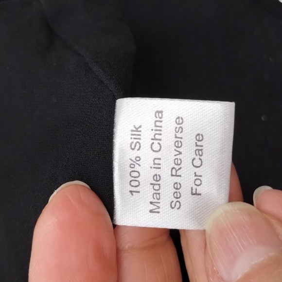 Parker silk black dress lightweight LBD size small sheer with lining - Picture 9 of 10